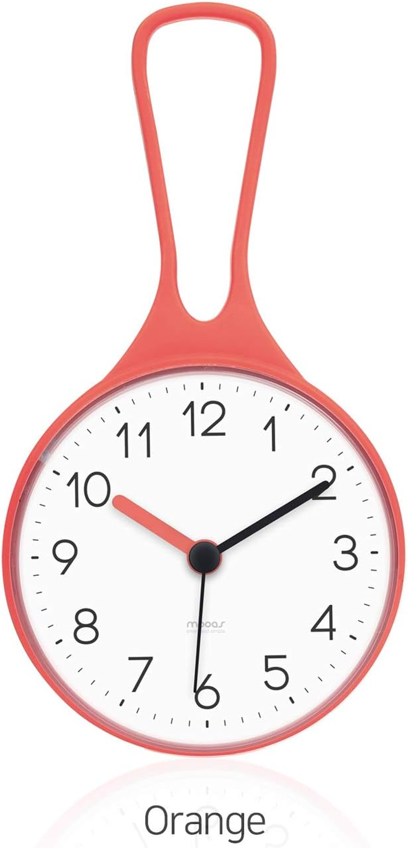 Mooas Loop Bathroom/Waterproof Shower Clock, Hanging with Hook, Kitchen Clock, Non-Ticking Battery Operated (Gray) image number 6