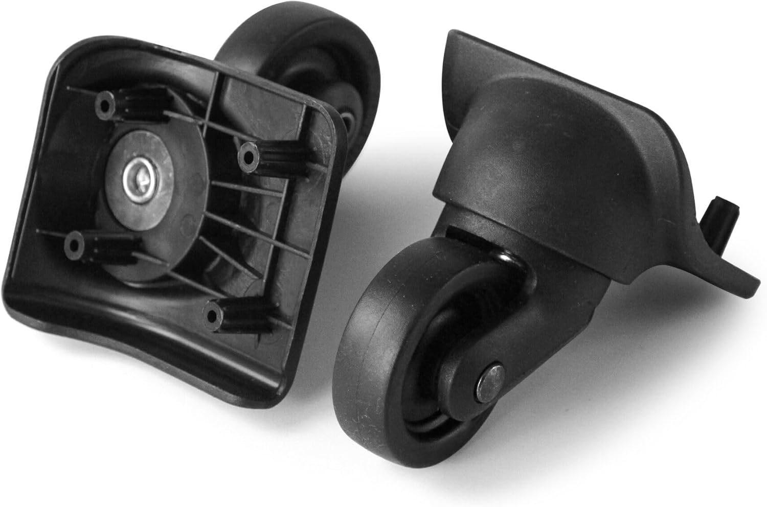 Volein 2 Pieces Luggage Wheel Replacement, Luggage Black Travel Wheels Kit DIY Repair, Spinning Wheels Sturdy Plastic 360 Degree Rotation, Black, 3.7 X 1.93 X 0.63 Inches, Vo044 image number 4