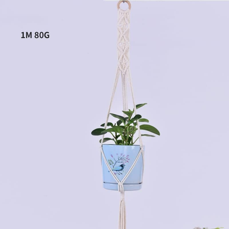 AIMALL Macrame Plant Hanger, 39 Inch Hand-Braided Hanging Planter Holder, Indoor Outdoor Flower Pot Basket with Cotton Rope, Boho Style for Living Room, Balcony, or Garden image number 3
