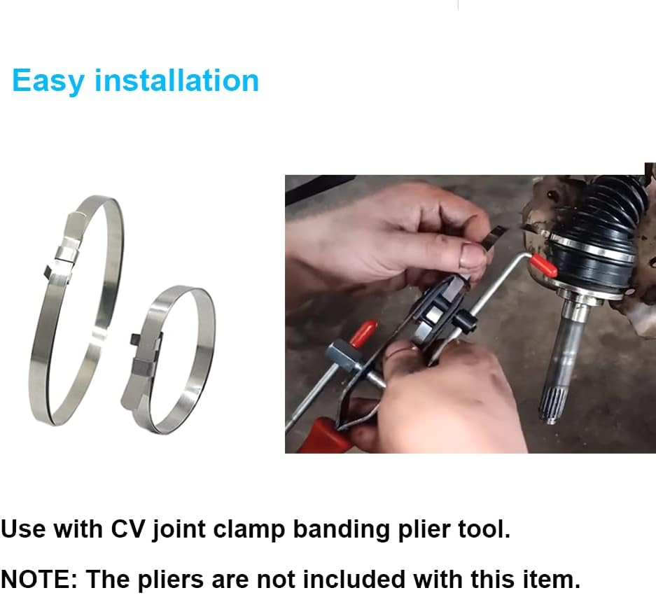 Drive Shaft CV Boot Band Clamps - Axle Boot Clamps Universal Adjustable Stainless Steel CV Boot Clamp for CV Boots & Joints 24Pcs(12Pcs Large+ 12Pcs Small) image number 5