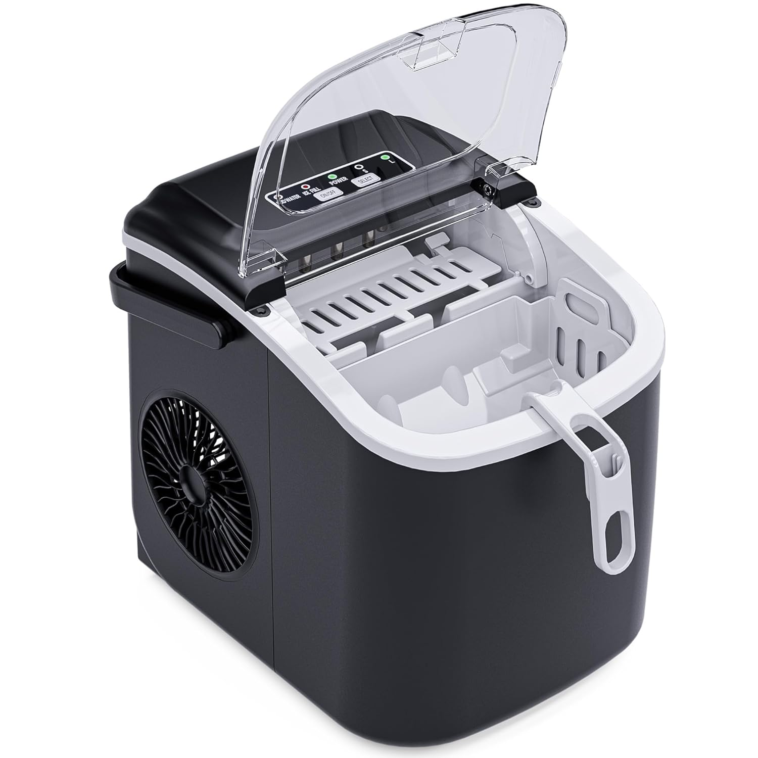 12KG Ice Maker Machine Portable Ice Cube Maker Countertop Black image number 4