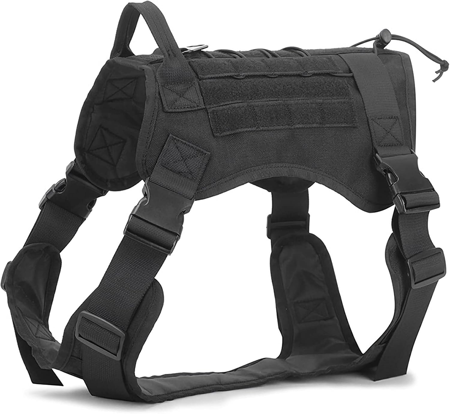 LIMHOO Tactical Dog Vest with Handle Adjustable Service Dog Harness No Pull Military Service Pet Vest for Walking Hiking Training (Cp Camo-L)
