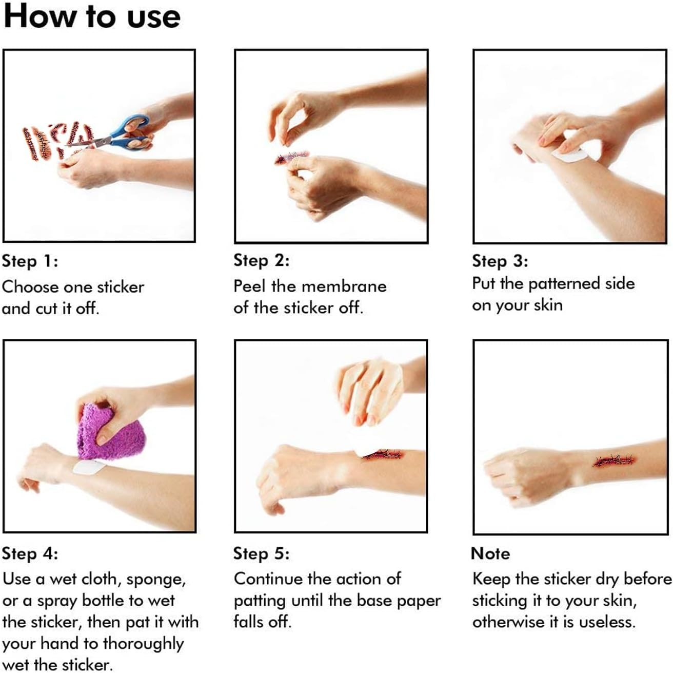 Halloween Scars Tattoos Xllree Bloody Scar with Fake Blood Costume Makeup Halloween Decorations Party Favor