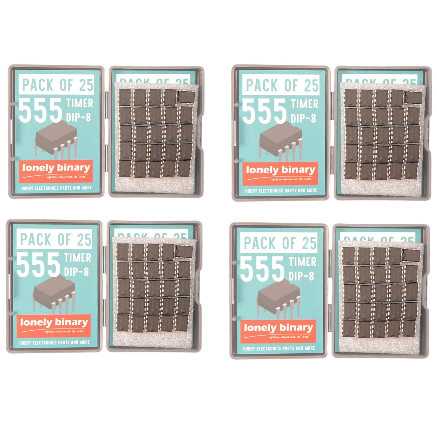 Lonely Binary 100 Pcs NE555 Timer IC DIP 8 Precision Timer 4.5V-18V 10Ma for Arduino, ESP32, Raspberry Pi Pico Projects image number 6