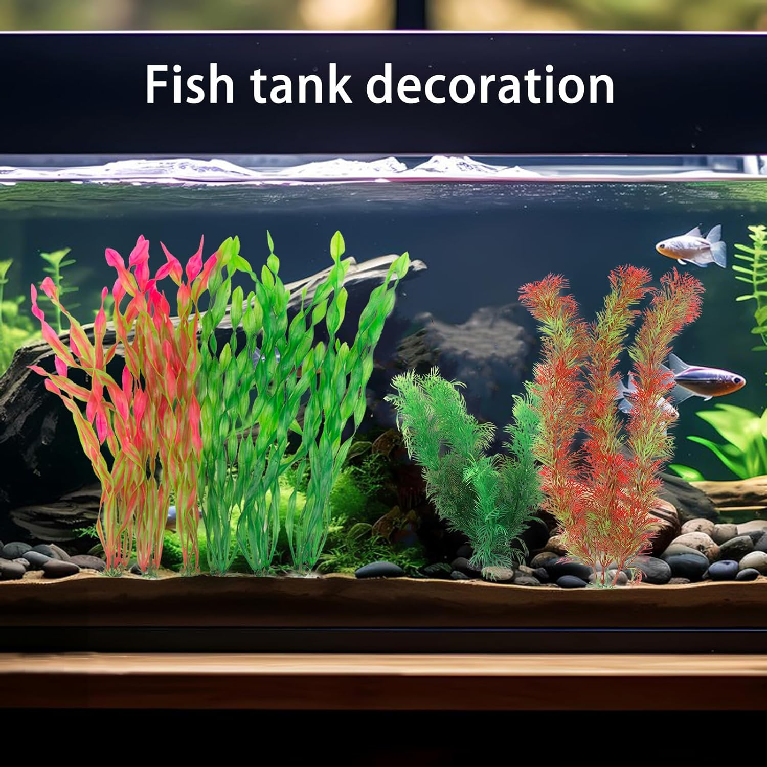 12Pcs Aquatic Plants Artificial Water Plants Aquarium Decorations Plastic Fish Tank Simulation Accessories Decor image number 1