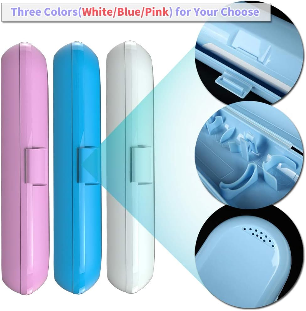 Electric Toothbrush Travel Case for Oral-B Toothbrushes - 4 Pcs Toothbrush Head Covers Compatible with Oral B Electric Toothbrush Heads (Pink)