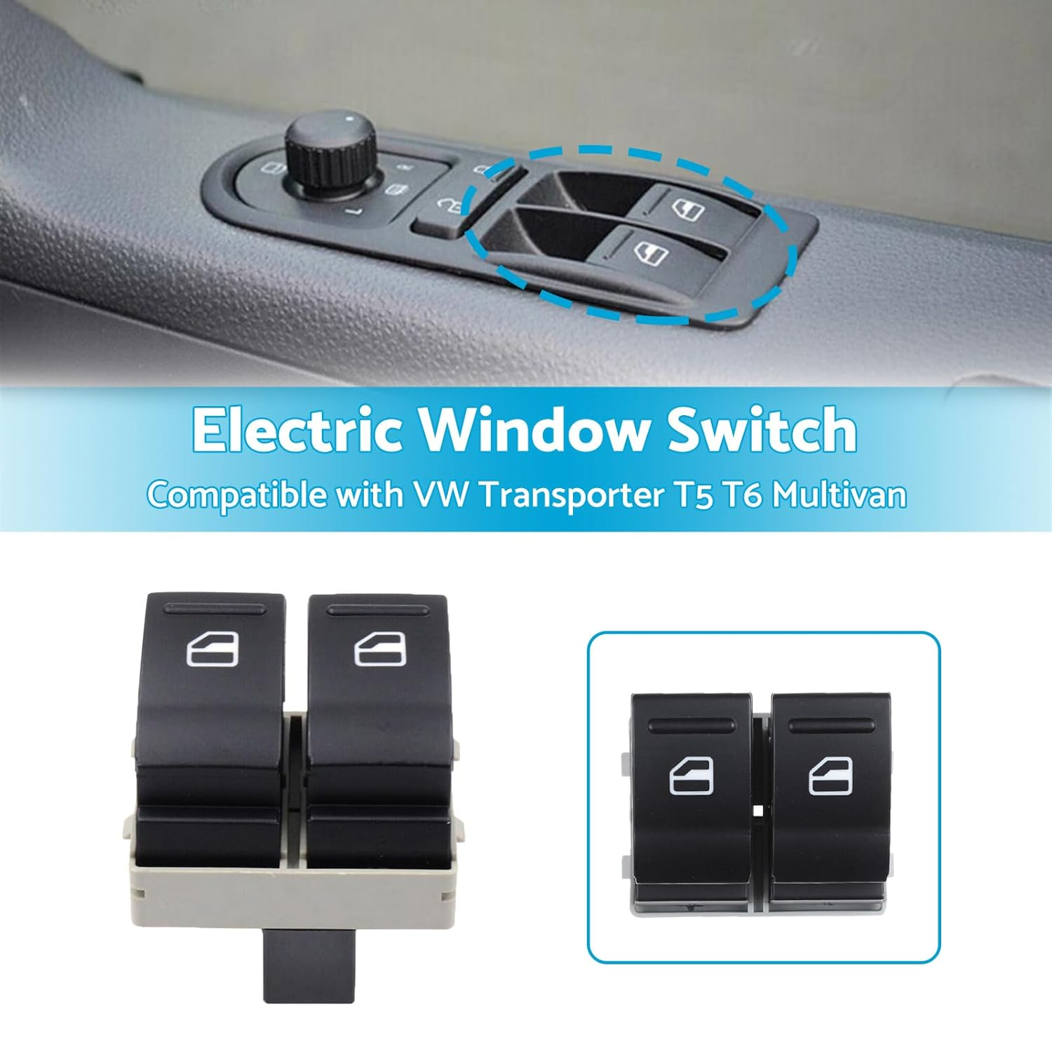 MAX COOL 7E0959855A Master Window Switch Driver Side Suitable for VW Transporter T5 T6 2003-2014 image number 1