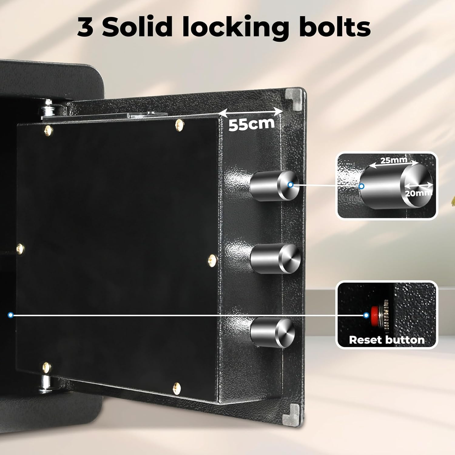 8.1L Small Safes for Home, Hotel Safes Security Home Safe Lock Box with Digital Keypad Safe Box, Cabinet Safe for Dorm Hotel Office Cash Document Jewelry image number 3