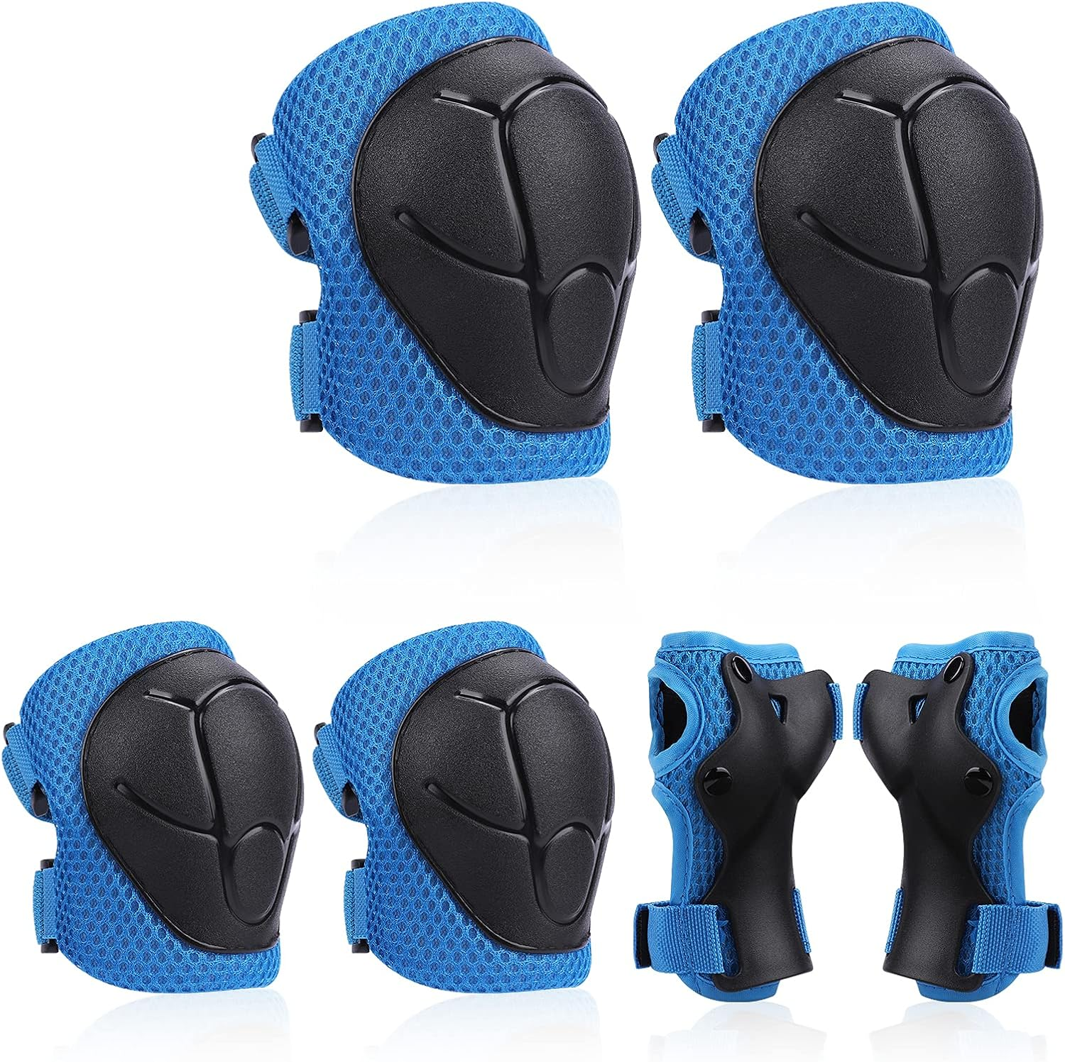 Knee Pads Elbow Pads Ages 3-6 Toddler & 5-8 Kids, 6 in 1 Protective Gear Safety Set with Wrist Guard for Cycling Skateboard Roller Skating Scooter Bike Ski Sports Boys Girls