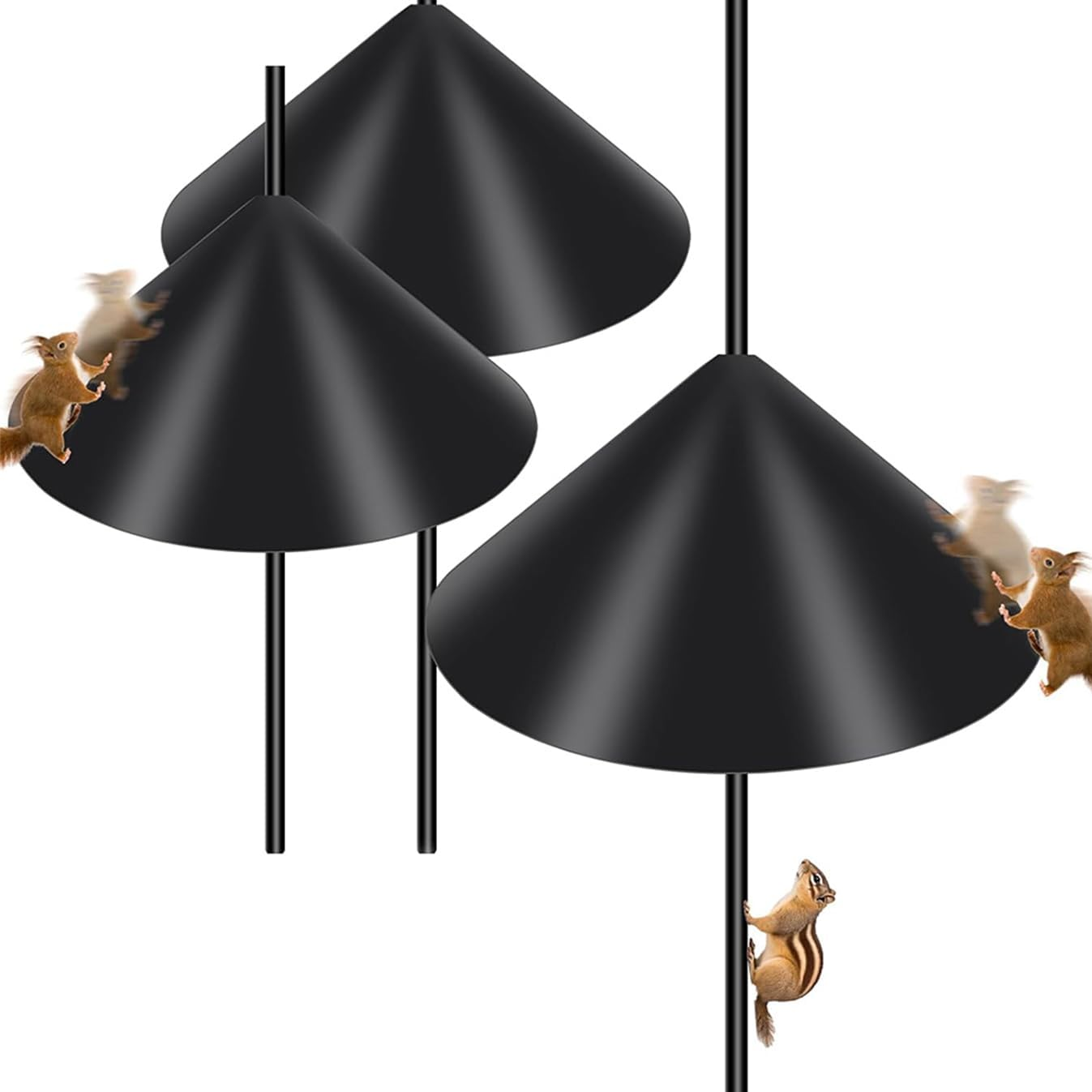 3 Pack Squirrel Baffle, outside Pole Mount Bird House Guard, Designed to Protect Outdoor Pole-Mounted Bird Houses, Bird Feeders, and Nesting Boxes from Squirrel Intrusion, for Outdoor Shepherd&rsquo;S Hook image number 5