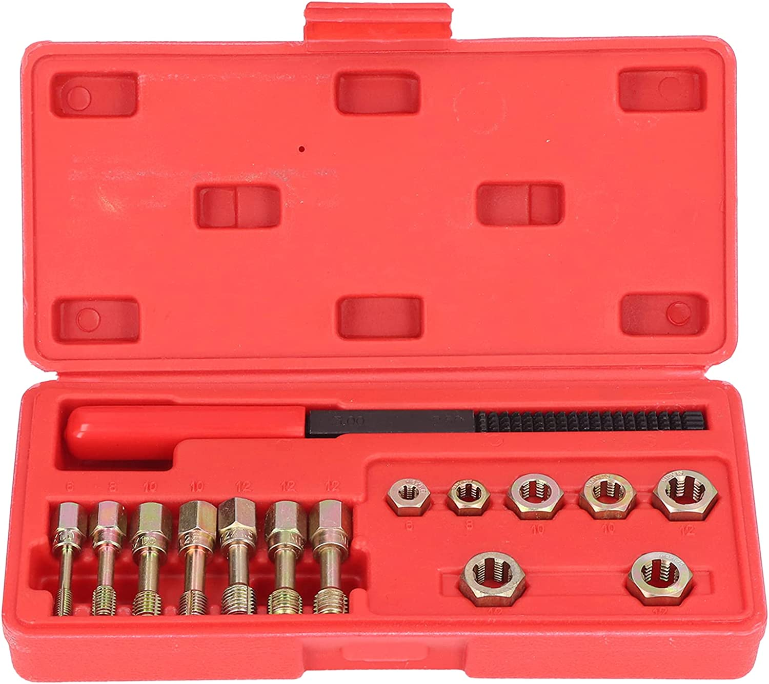 15Pcs Set Metric Thread Restorer Repair Tool Kit Helical Insert Thread Repair Kit for Car Engine Repair image number 4