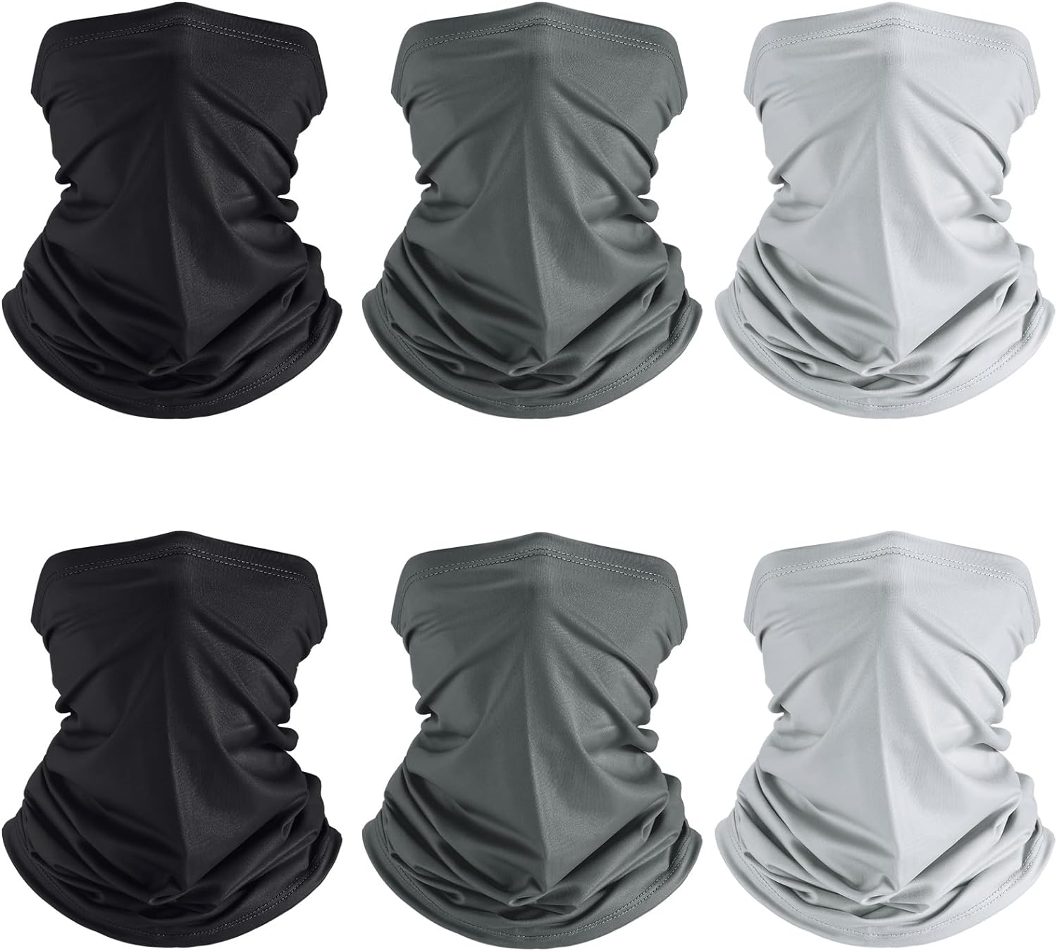 6 Pieces Summer Face Cover Scarf UV Protection Neck Gaiter Sunscreen Breathable Bandana