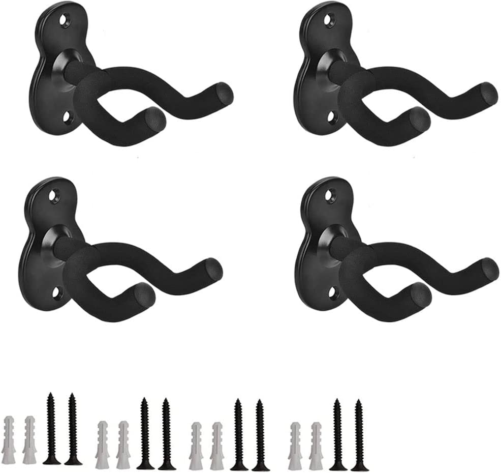 4 Pack Guitar Hanger Hook Wall Mount, Musical Instruments Stand for Hanging All Size Guitars, Bass, Mandolin, Banjo image number 6