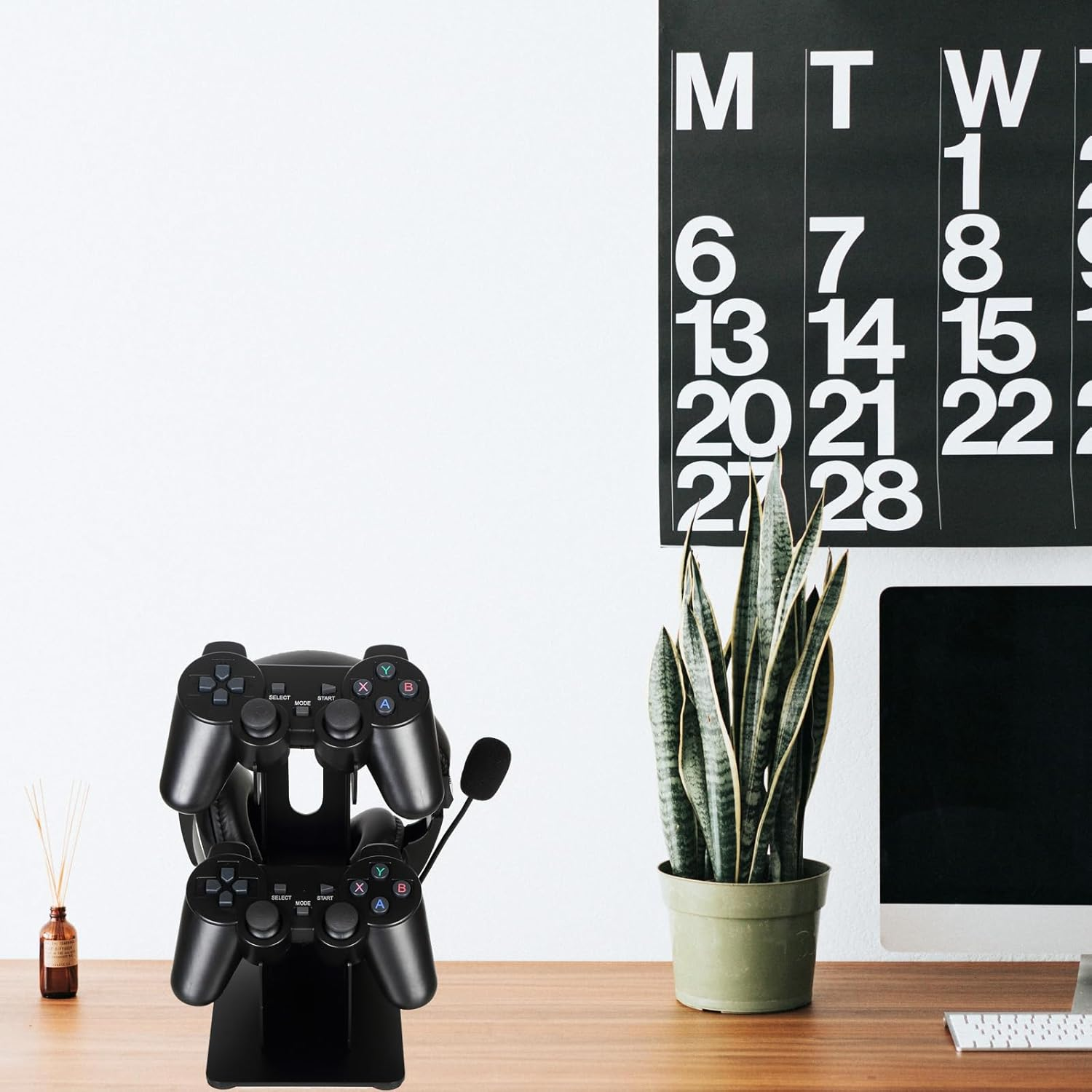 Controller Holder 3 Tier, Metal Controll Handle Grip and Headset Stand on Desktop, Stronger Snap-On Construction Hanger for All Universal Gaming PC Accessories