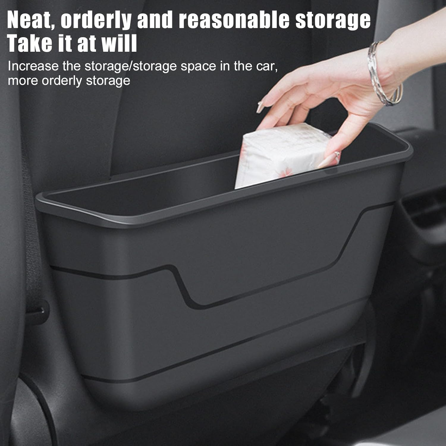 Zibeem Car Seat Back Storage Box,Convenient Space Saving - Versatile Car Seat Organizer,For Commute Organization Daily Vehicle Travel Family Road-Trip Driving image number 3