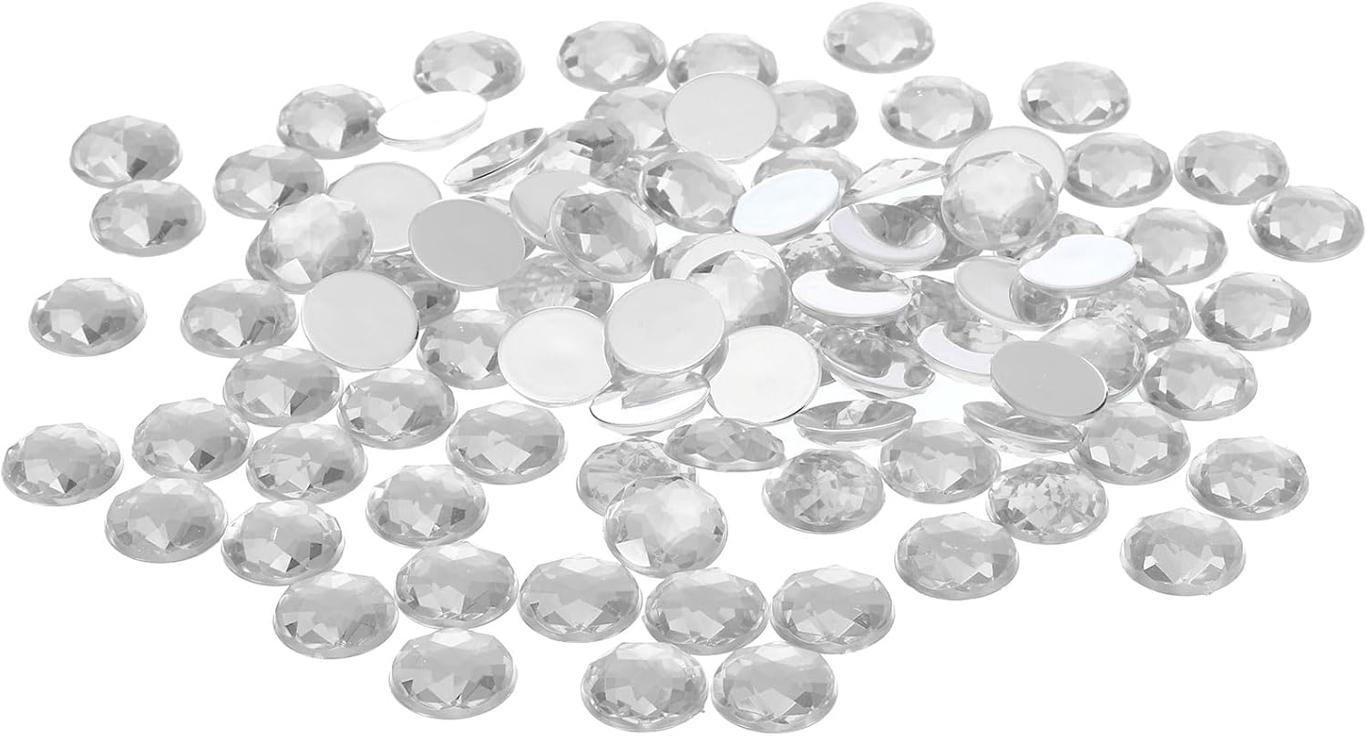 Uxcell 15Mm Flat Back round Acrylic Rhinestones, 500 Pack Plastic Circle Gems for Jewelry Making Costume Embellishments Crafts, White image number 5