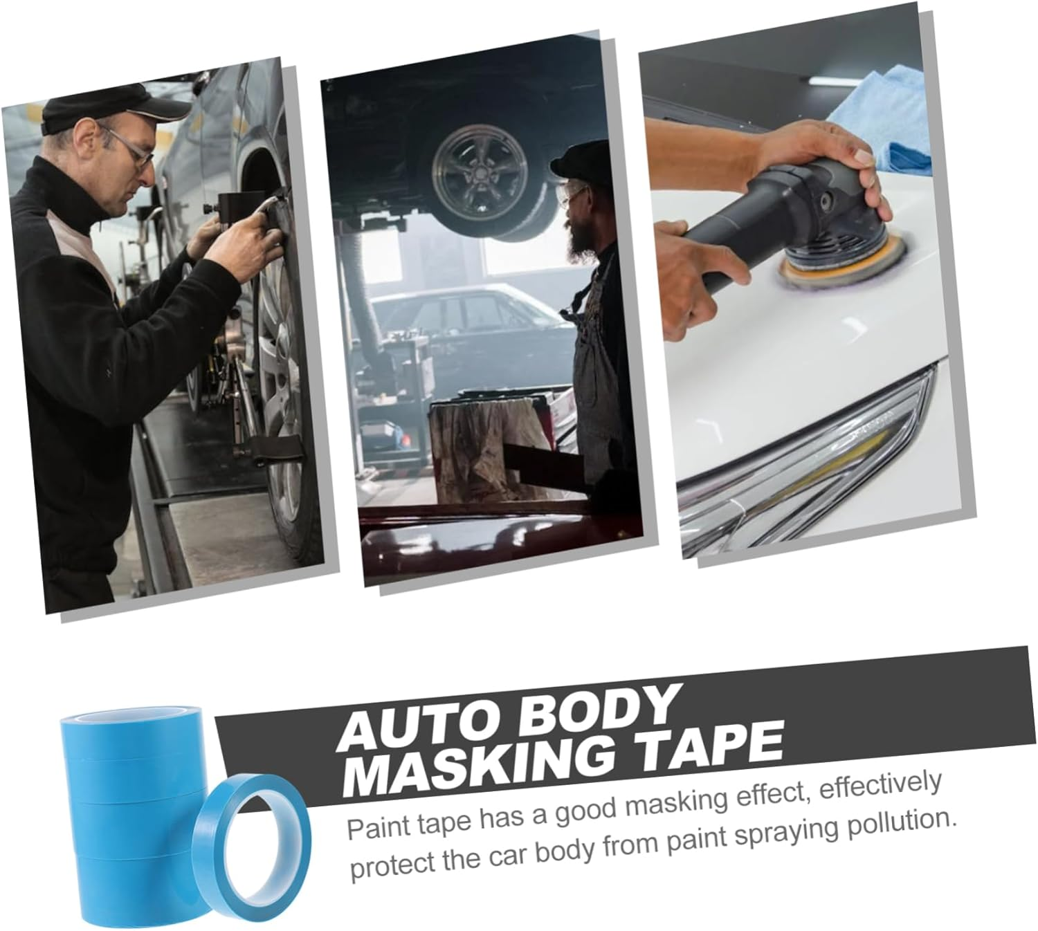 Mobestech 5Rolls Paint Masking Tape Low Tack Automotive Car Masking Tape for Painting Model Use image number 4