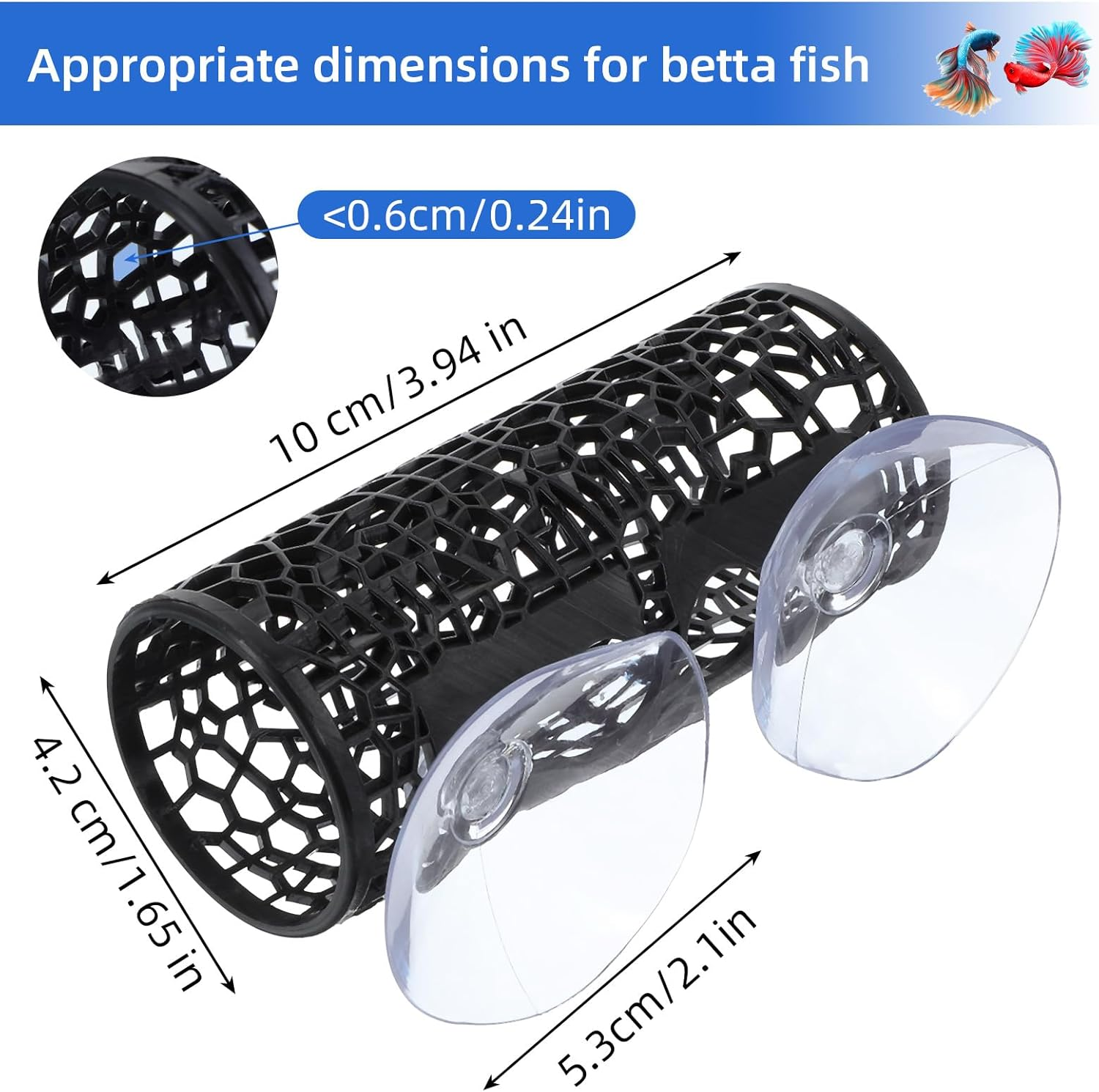 Betta Fish Toys, Black Betta Fish Hammock and Betta Tunnel, Safe Aquarium Decor for Small Fish & Shrimp, Betta Tank Accessories with Suction Cups, Perfect Hideout and Play Area for Betta Fish - Green image number 5