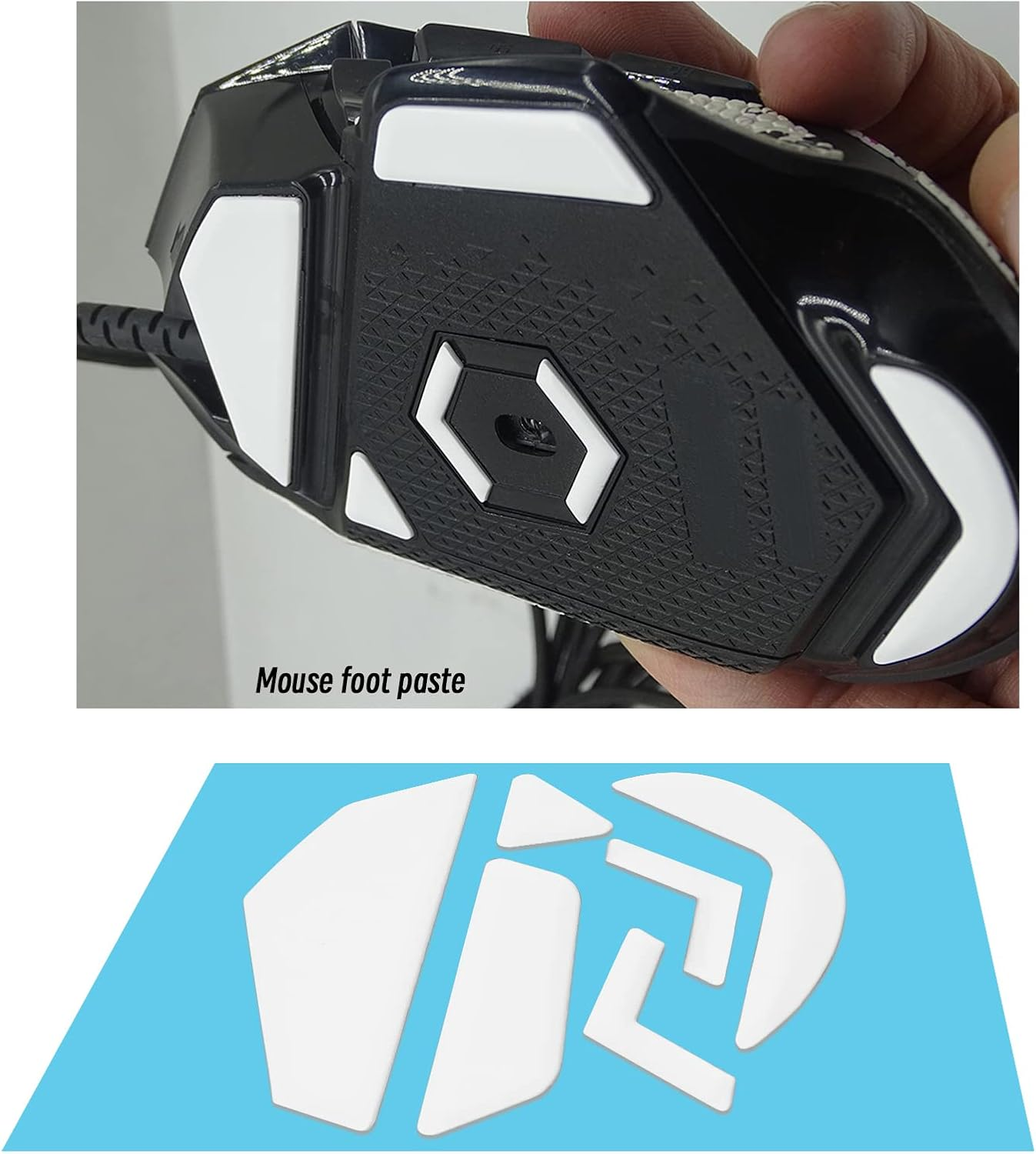 Emagtech 2 Sets Mouse Skates Feet Compatible with Logitech G502 Wireless Gaming Mouse Curved Edges Mouse Feet Mouse Accessories 0.7Mm Thickness White