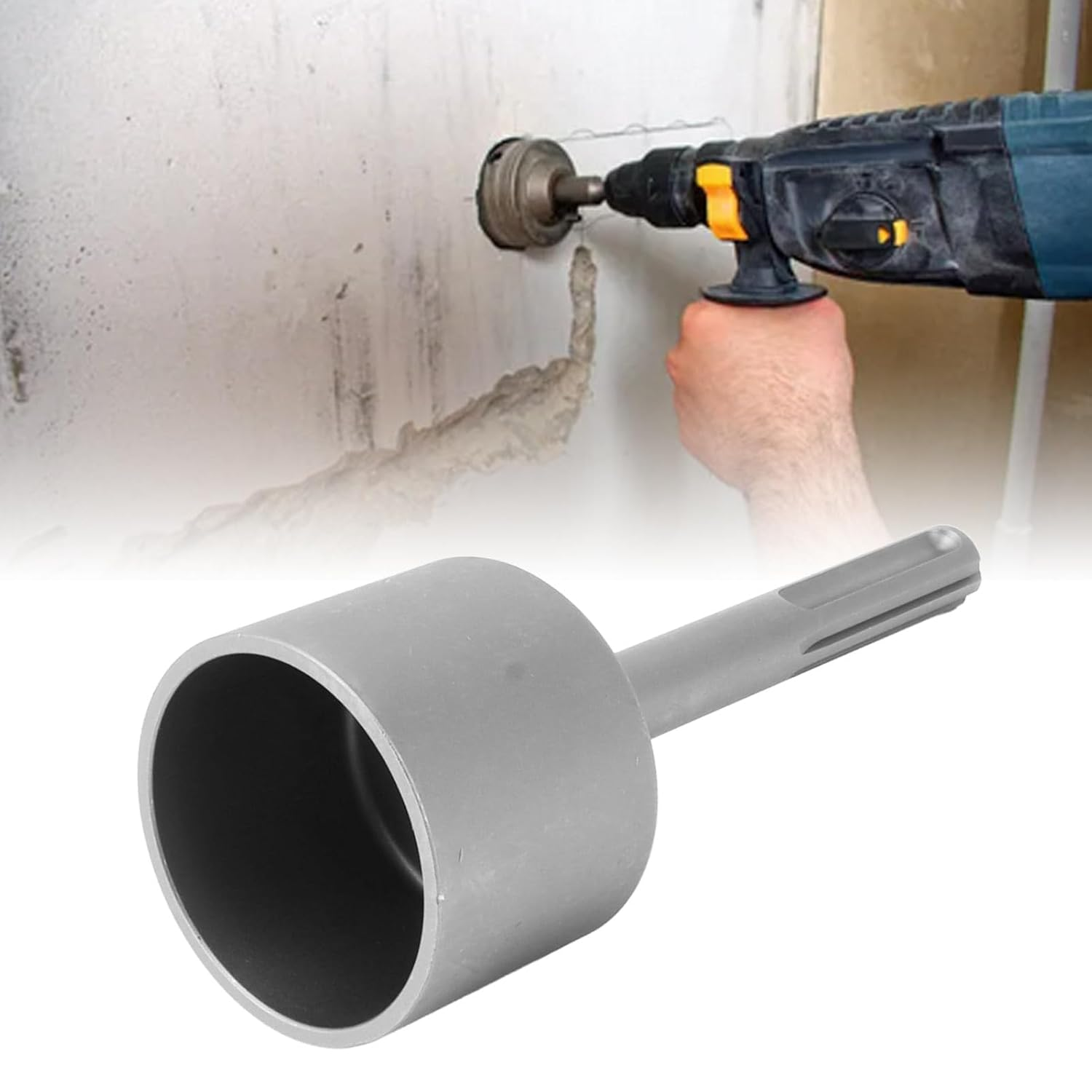 SDS Max Ground Rod Bits Driver, 2Inch Hole Depth Diameter Head Driving T Posts with Hammer Drill, Steel Fence Post Driver Hand Post Pounder Hammer Drill Attachment (65Mm) image number 3