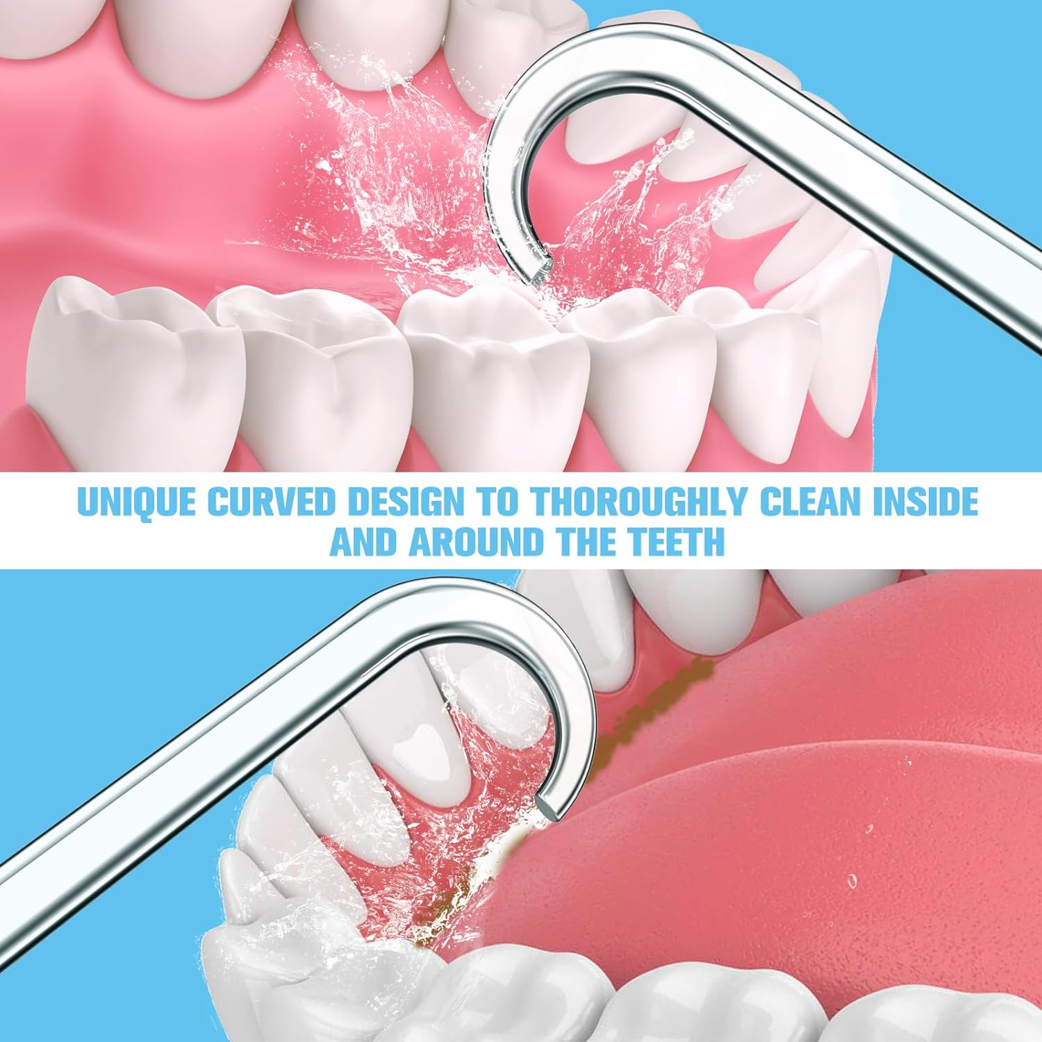 Replacement Tips for Waterpik Water Flosser,Replacement Classic Jet Tips Compatible with Waterpik Oral Irrigator,Replacement Brush Heads for Waterpik,8 Pcs Replacement Parts for Waterpik image number 2