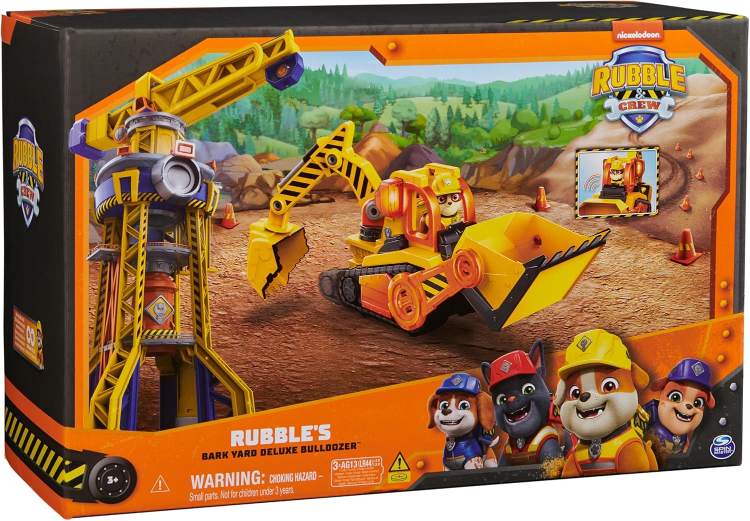 Rubble & Crew, Bark Yard Deluxe Bulldozer Construction Truck Toy with Lights, Sounds & Rubble Action Figure, Kids Toys for Boys & Girls Ages 3+ image number 6