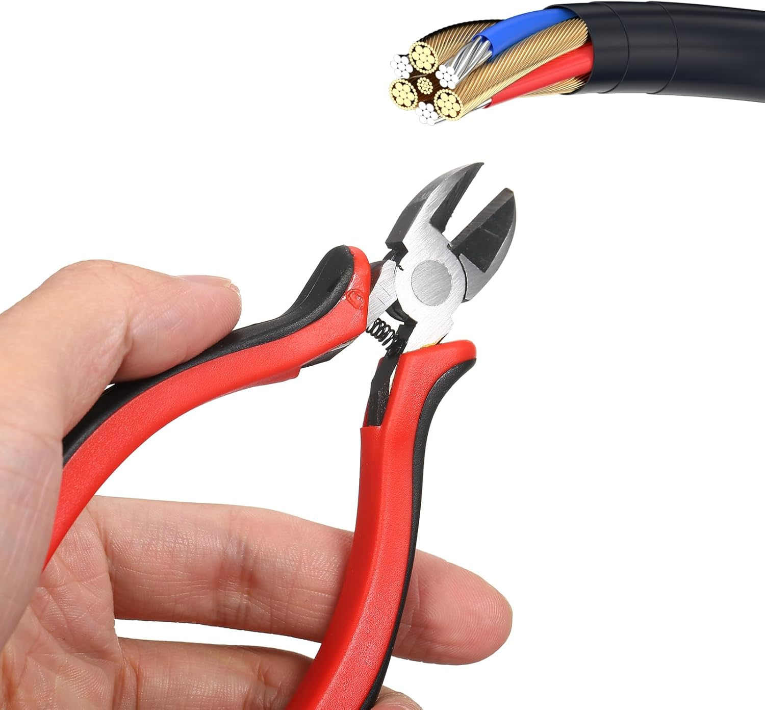 Rj45 Crimp Tool Kit,Rj45 Crimp Tool Kit All in One Pass through Crimping Tool for Cat5E Cat6 Cat6A Pass through Connector with 100Pcs Connectors 100Pcs Covers Network Cable Pliers Tester Blades image number 2