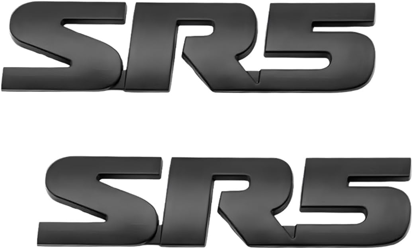 Wevdn 2PCS SR5 Metal Emblem, Premium 3D Classic SR5 Nameplate Logo Engine Badge Sticker, Universal SR5 Letters Metal Decal for Vehicle Side Fender Trunk Tailgate, Car Accessories (Black) image number 5