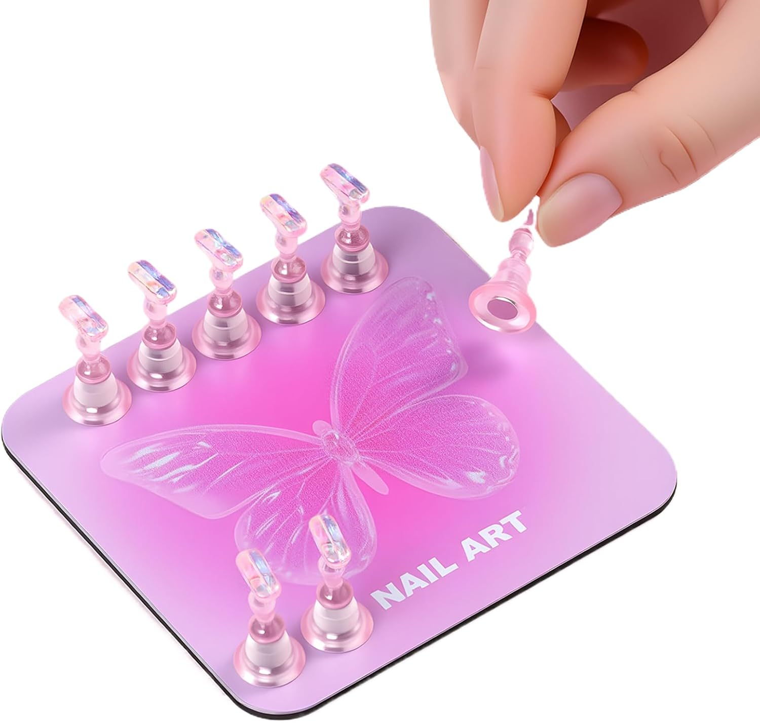 SVCEQZE Press on Nail Stand - Practice Display Supplies,Fake Nail Display Stand | for Home Beauty Salon Vacation Art School Apartment Parties image number 4