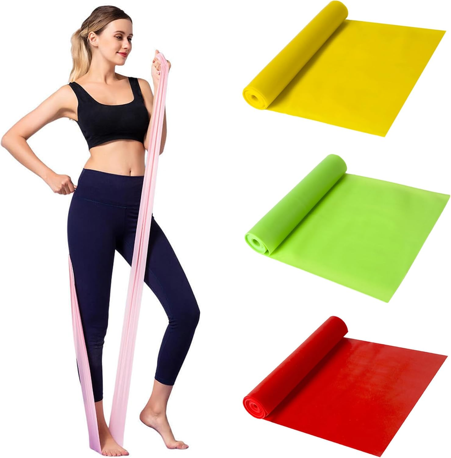Resistance Exercise Bands, 2Pcs Exercise Elastic Straps for Yoga Pilates, Workout Strength Training Bands image number 4