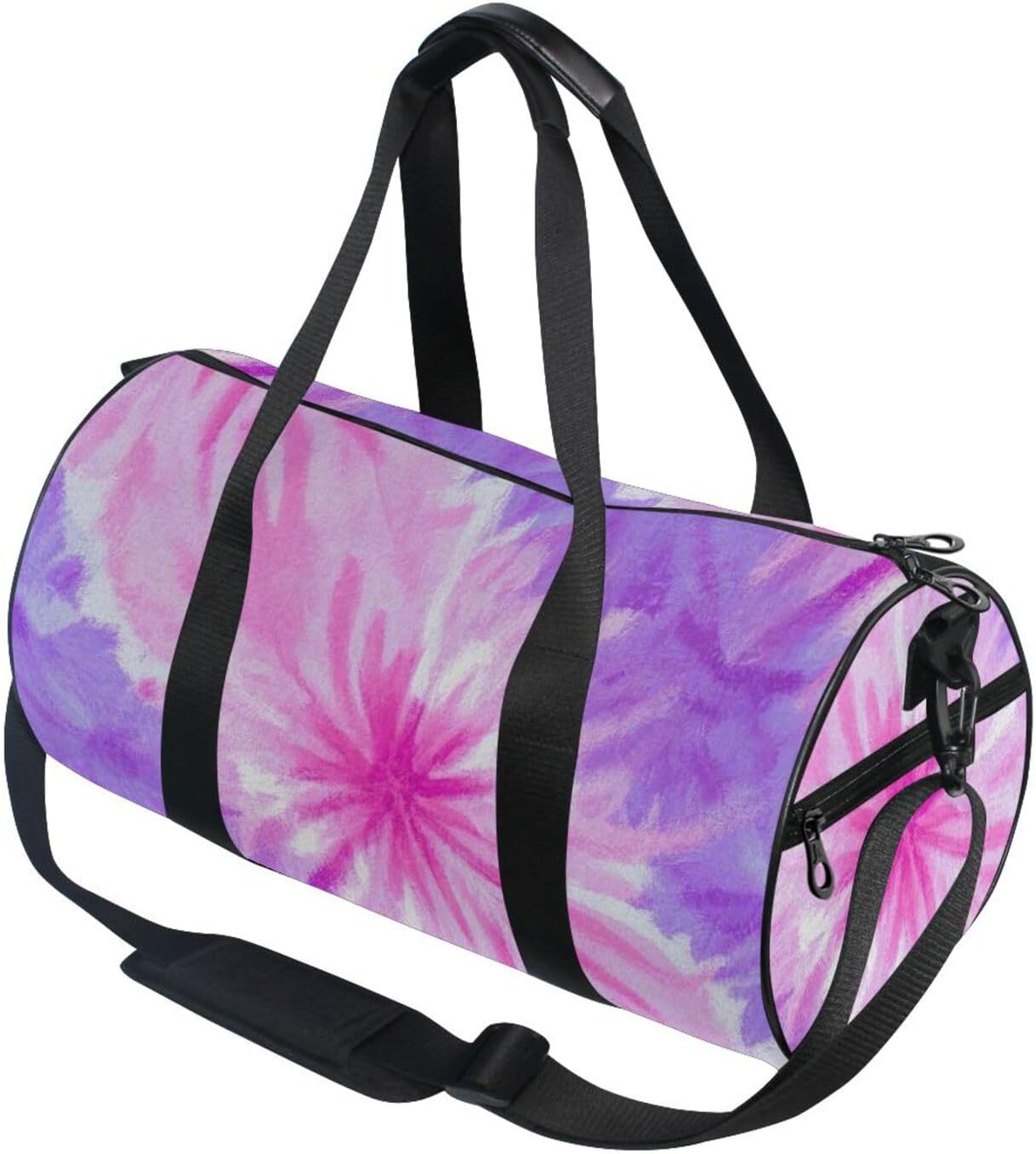 Pink-Purple Tie-Dye Large Duffle Bag Travel Weekender Gear Bag Sports Waterproof image number 2
