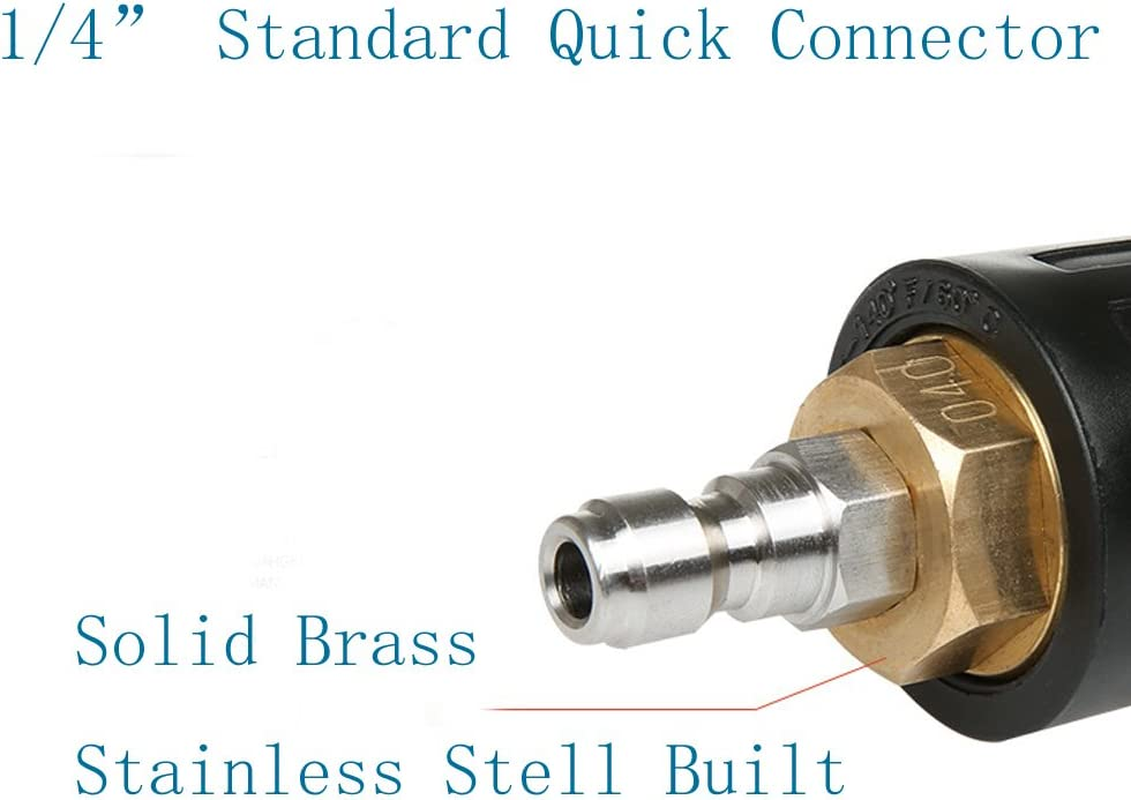 NUZAMAS 2.64GPM (10L/M) Max 3600PSI 360 Degree Rotating Turbo Head Spray Nozzle for High Pressure Washers Cleaner Gun (1/4" Quick Connector) image number 1