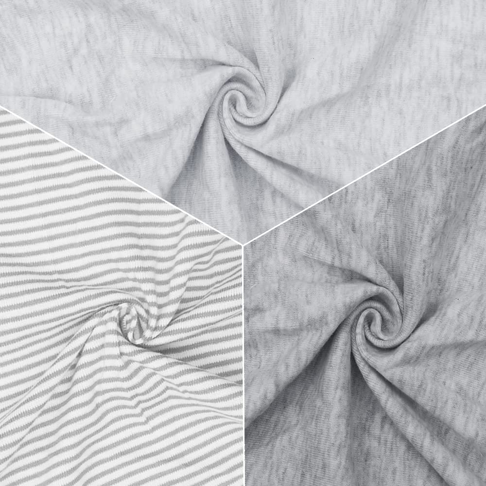 Bluesnaill Adjustable Baby Cotton Swaddle, Ultra Soft Newborn Cozy Receiving Blanket (3 Pack,0-3 Month) (Heather Grey) image number 3