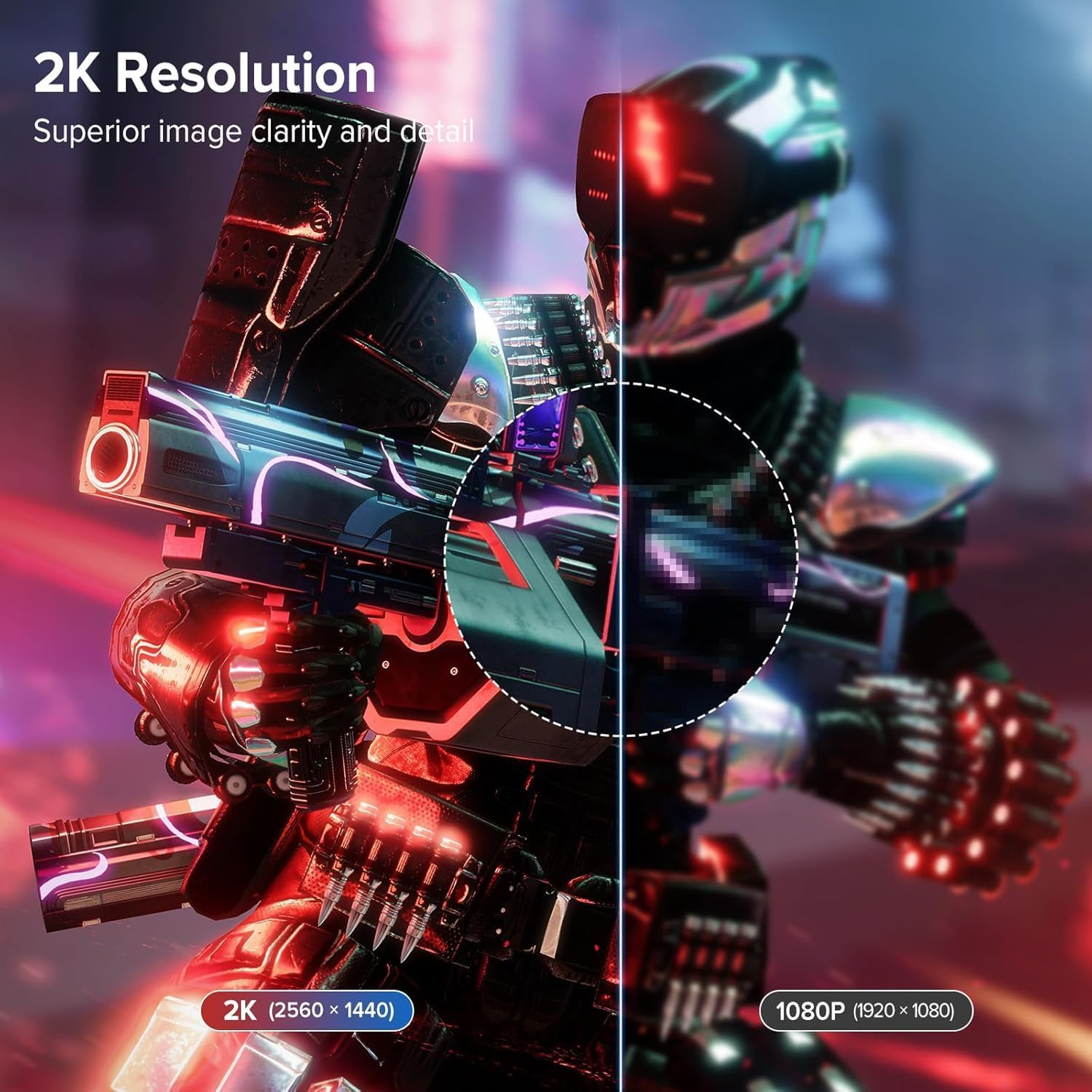 17.3" Portable Gaming Monitor, 2K QHD 2560X1440 IPS Display, 144Hz Refresh Rate, HDR, Freesync, USB-C & HDMI, Slim Lightweight Screen W/Magnetic Cover Stand for Laptop, Console & Mobile image number 6