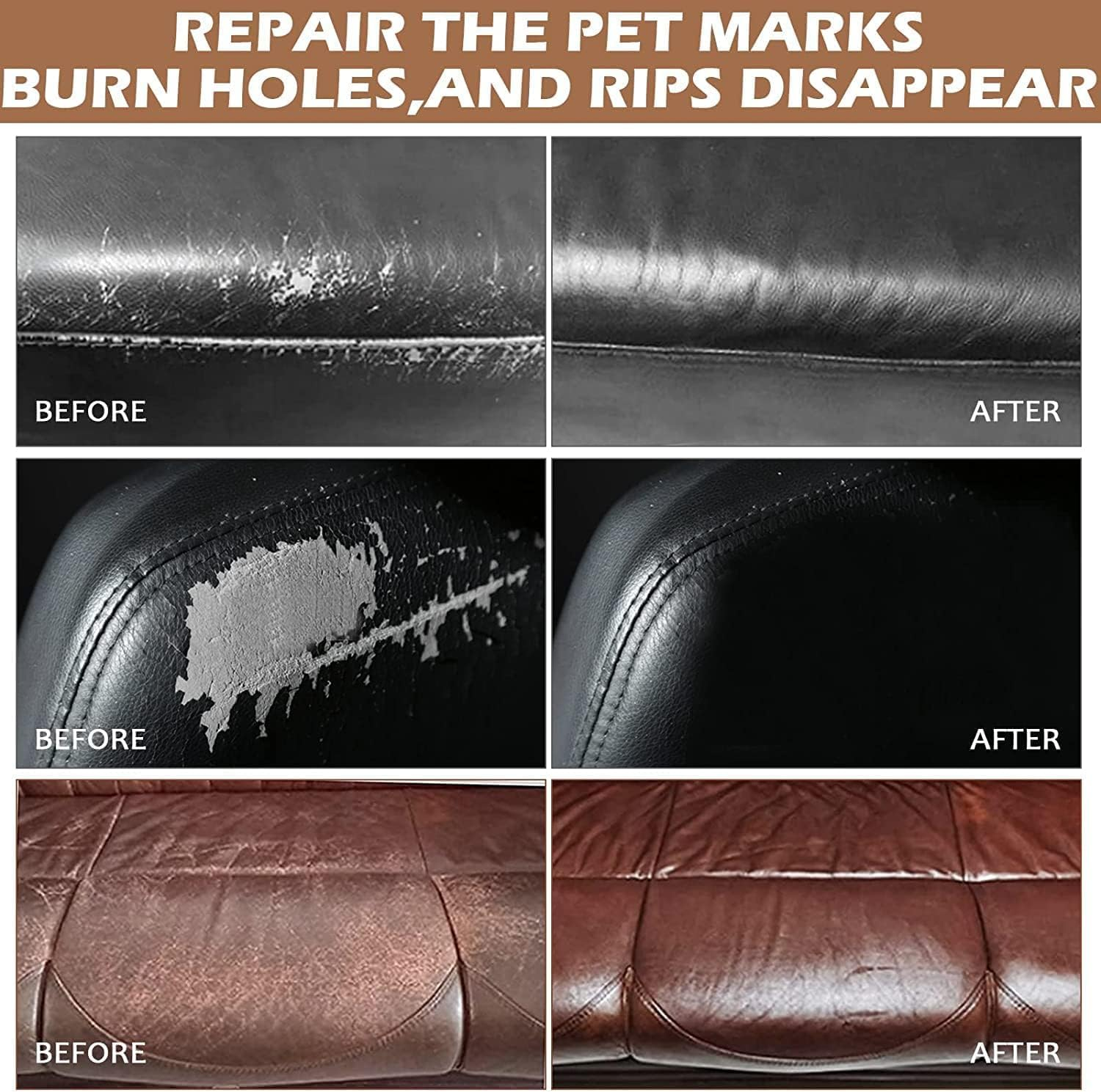 18 Colors Leather Repair Kit for Furniture and Vinyl Repair Kit for Refurbishing Upholstery, Couch, Boat, Car Seat, Shoes and Jacket - Leather Dye Kit - a Simple and Convenient Solution