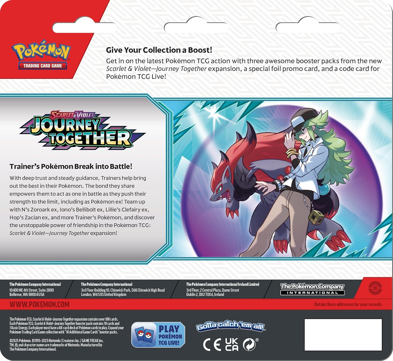 Pok&eacute;mon TCG: Scarlet & Violet&mdash;Journey Together 3-Pack Blister &ndash; Yanmega (3 Booster Packs & 1 Foil Promo Card) image number 2