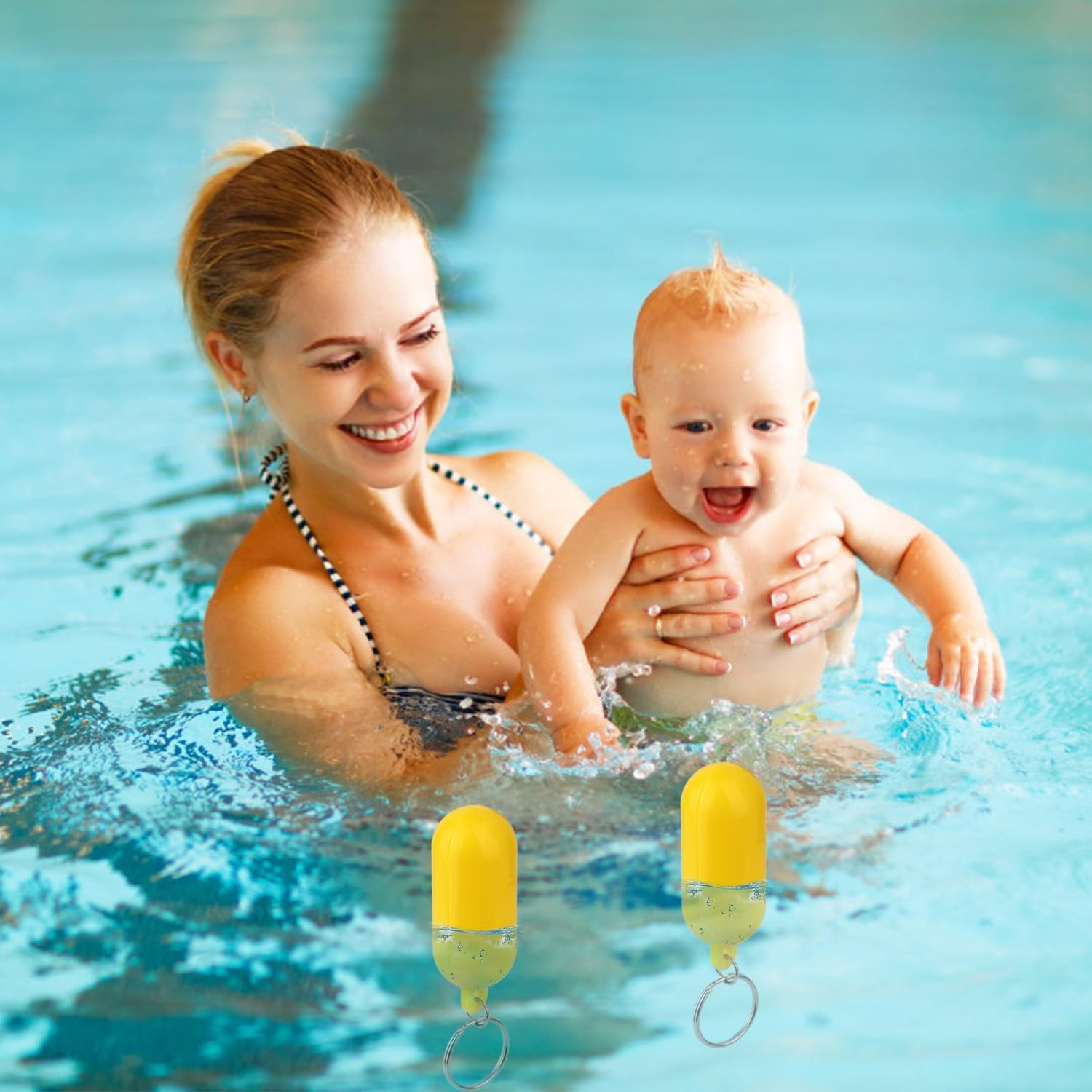 NQEUEPN 2Pcs Boat Floating Keychains, 2.56X0.98In Yellow Float Key Pendant Oval Shape Plastic Floating Key Ring Water Sport Accessory for Boating Surfing Rowing Fishing Outdoor Sports image number 5