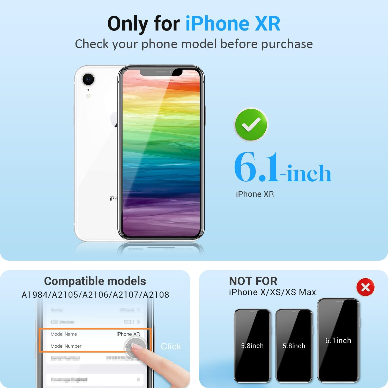 GULEEK Display for Iphone XR 6.1 Inch LCD Screen Replacement Touch Screen with 3D Touch Pre-Assembled with Frame Digitizer and Repair Kit image number 1