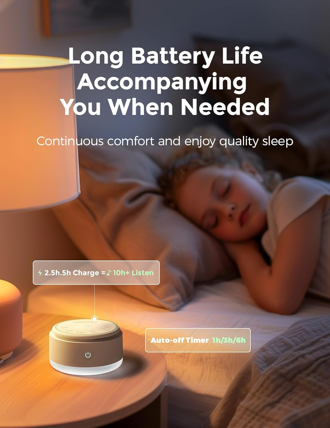 Momcozy White Sound Machine for Baby Kids - Portable Sound Machine with Night Light, 20 Soothing Sounds for Sleeping, Personalized Timer and Memory Function（Cold Light）