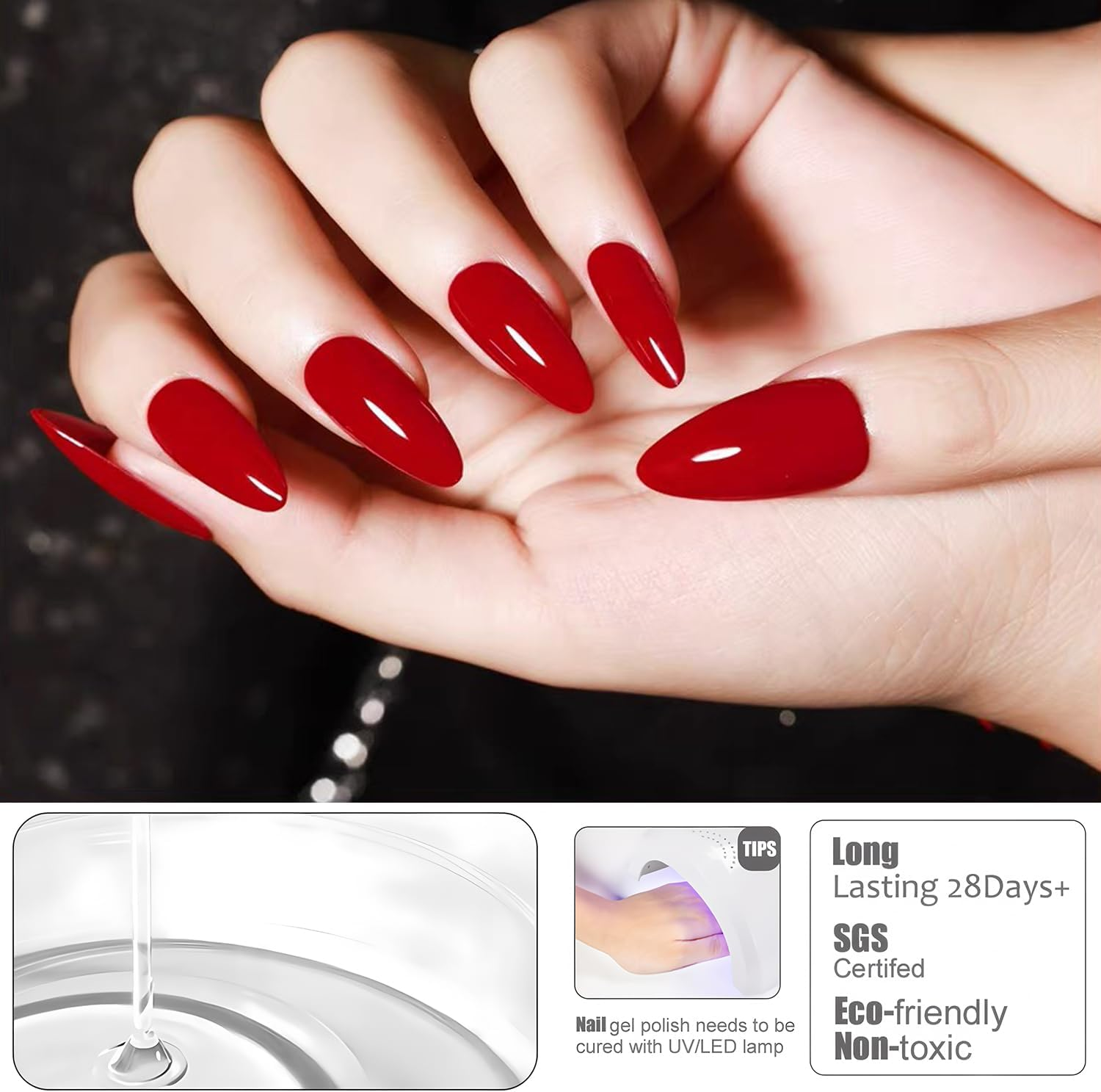 Vishine Gel Nail Polish Kit 32 Colors Classic Series Black White Red Nude Pink with 4Pcs Base and Glossy Matte Glitter Top Coat All Seasons Nails Art Kit DIY Salon at Home Manicure Set image number 2