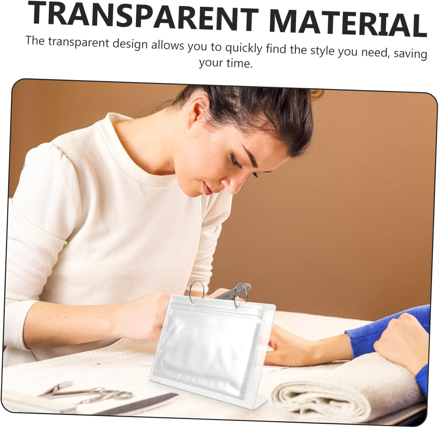 LALADEFIEE Nail Art Storage Book Display Stand Press Nail Display Book for Stickers Sample Cards image number 4