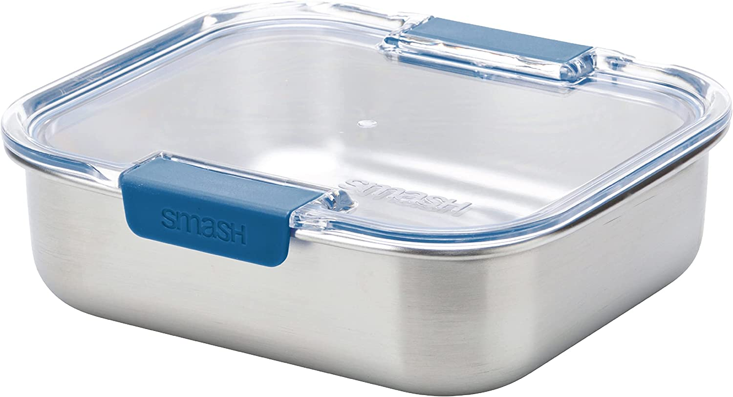 Smash Microwave Safe Stainless Steel Lunch/Meal Box, Blue