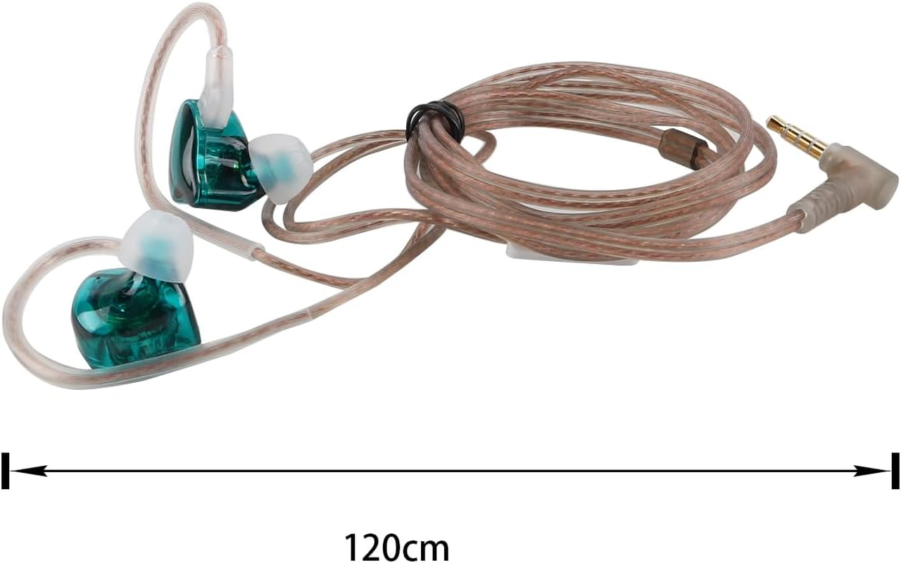 Laroal IEM Earphones Deep Bass Sound Headphones Driver 10Mm Dynamic Driver over Ear Headset for Phone PC (Cyan with Microphone) image number 2