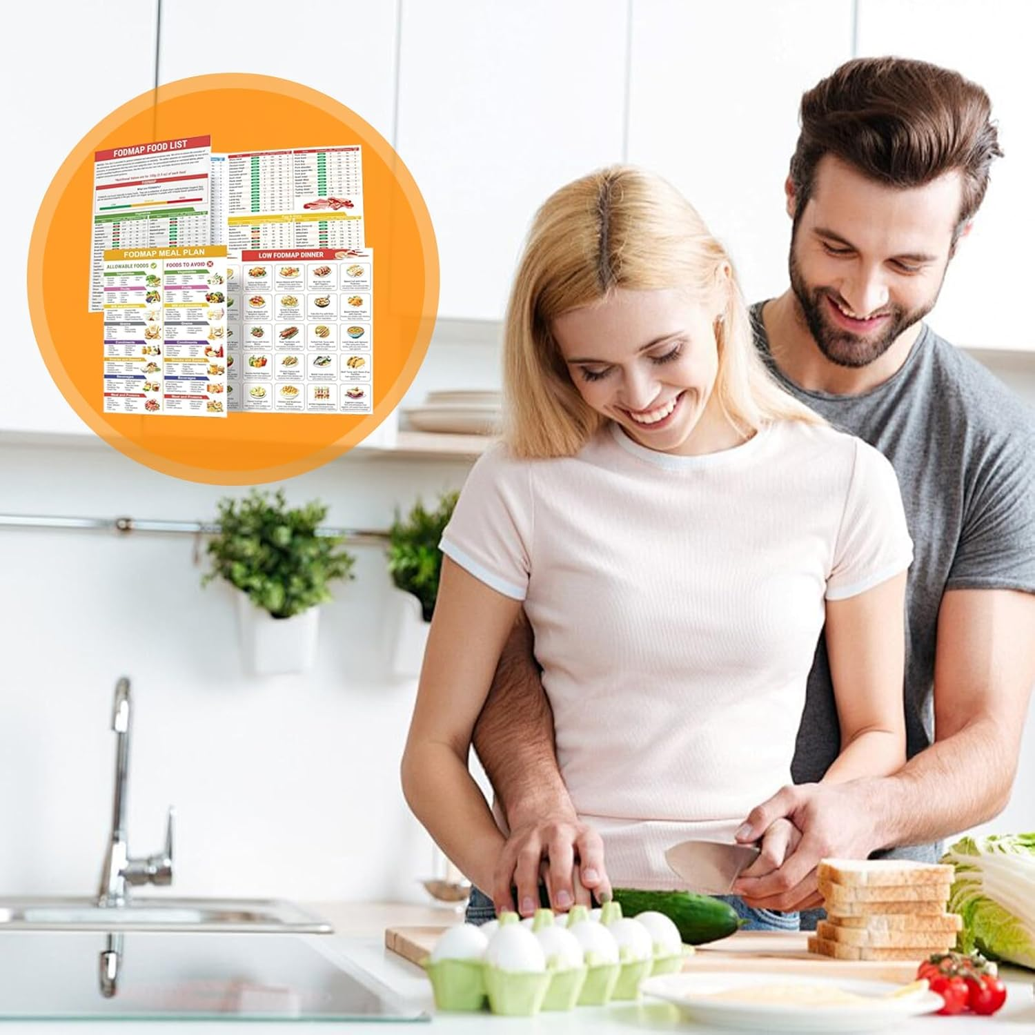 2 Pcs Fod Map Charts,Diabetes Food List & Meal Planner, Diabetes Food List Chart, Glycemic Index Food Guide Chart for Carbohydrates and Calories image number 2