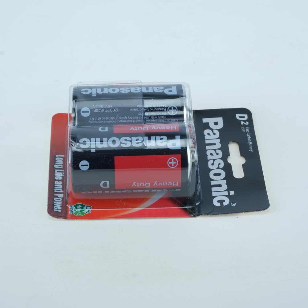 Panasonic D Heavy Duty Batteries 2-Pieces