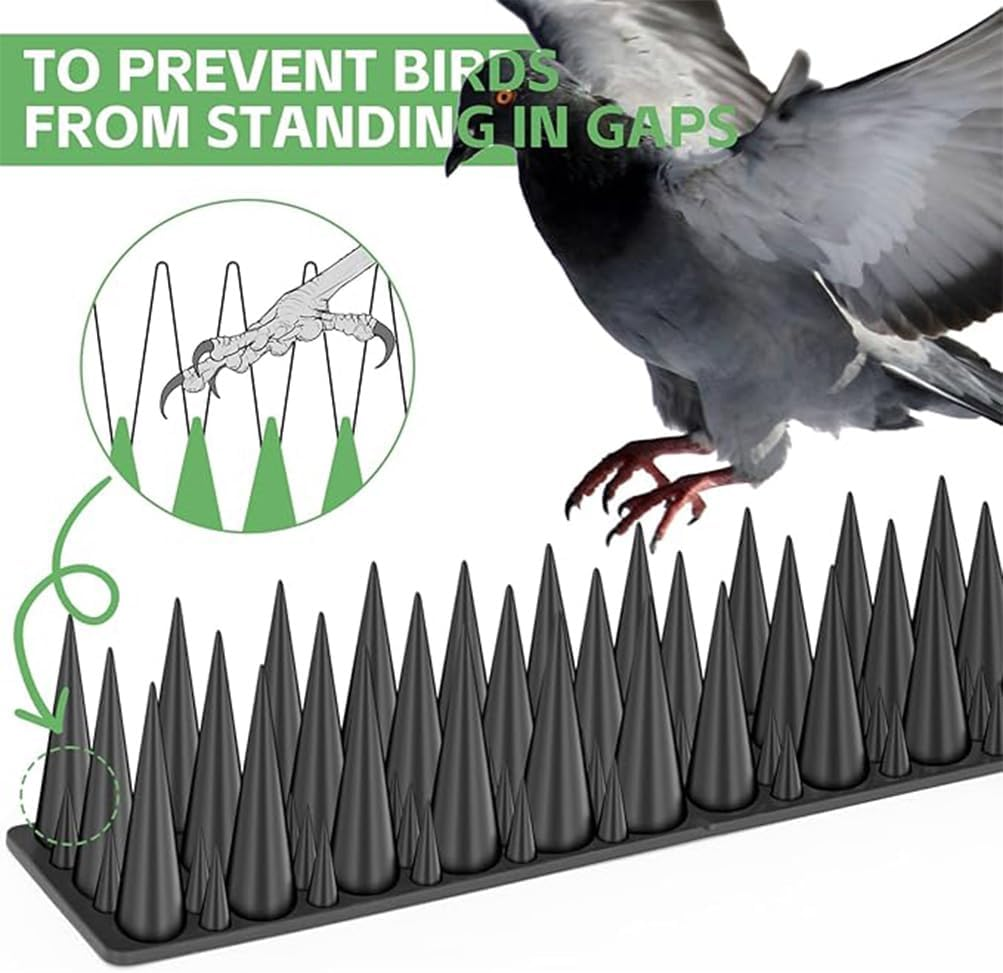 20Pcs Bird Spikes, Heavy Duty PP Plastic Bird Deterrents, Outdoor Spikes Fence Wall Deterrent for outside Roofs Versatile Bird Repellent Scarer Keep Pigeon Possum Cat Owl Away image number 6