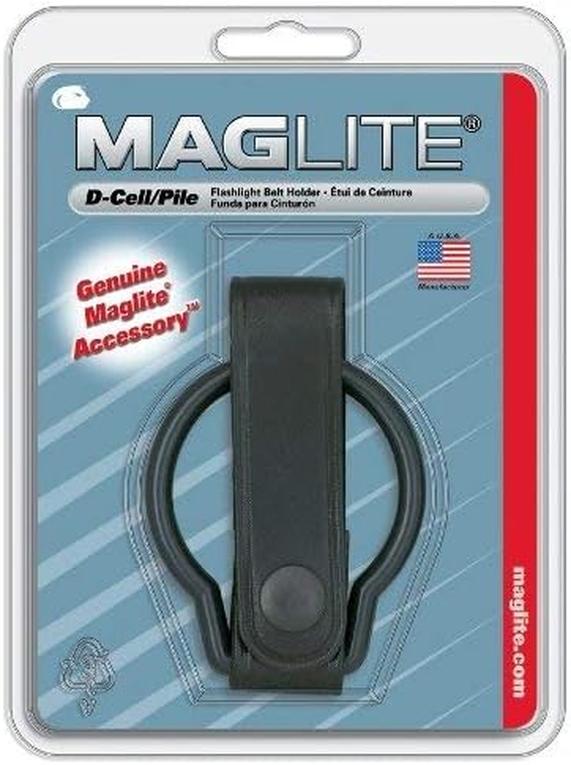 Maglite Plain Leather Belt Holder for D Cell Flashlights, Black