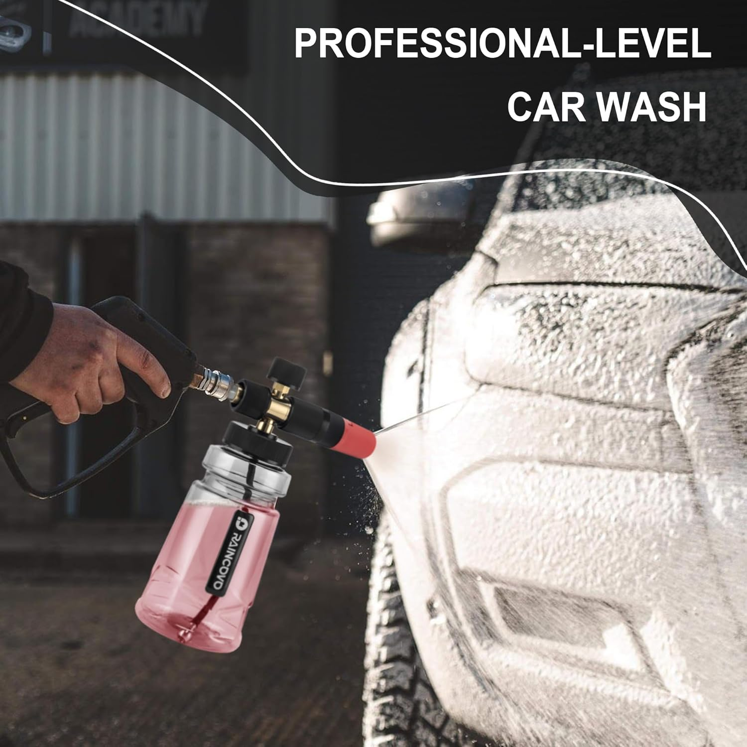 Foam Cannon Wide Mouth for Pressure Washer, Thick Snow Foam Lance for Car Wash, Adjustable Soap Cannon with 1/4 Inch Quick Connector, Additional 1.1Mm Orifice Nozzle image number 2