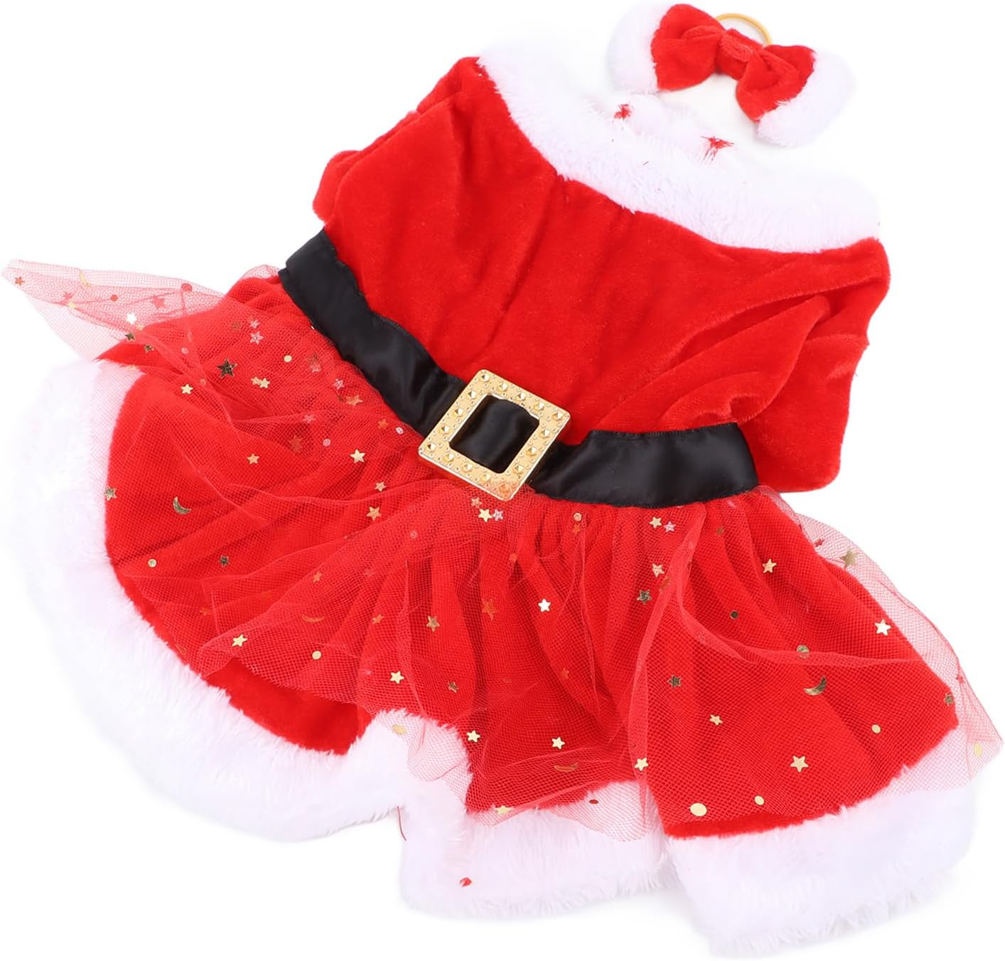 LJCM Christmas Dog Costume, Father Christmas Theme, Red, Medium Size, Pleuche Material, Festive Decorations, Comfortable Material