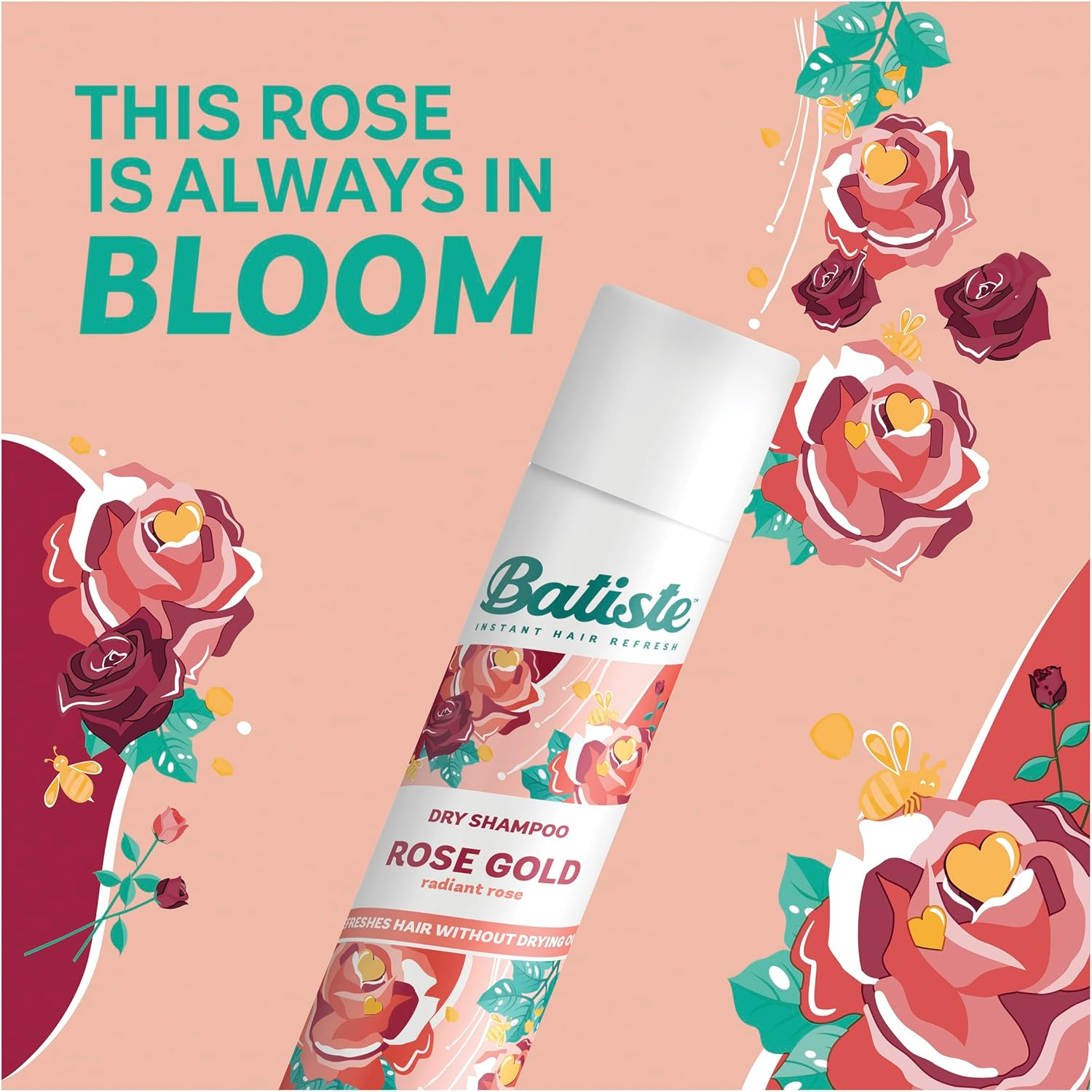 Batiste Dry Shampoo Floral Bundle, 3X 350Ml - Blush, Rose Gold & Eden Bloom Scents, Instantly Refreshes Oily Hair, Adds Volume & Texture, Quick Haircare for All Hair Types image number 1